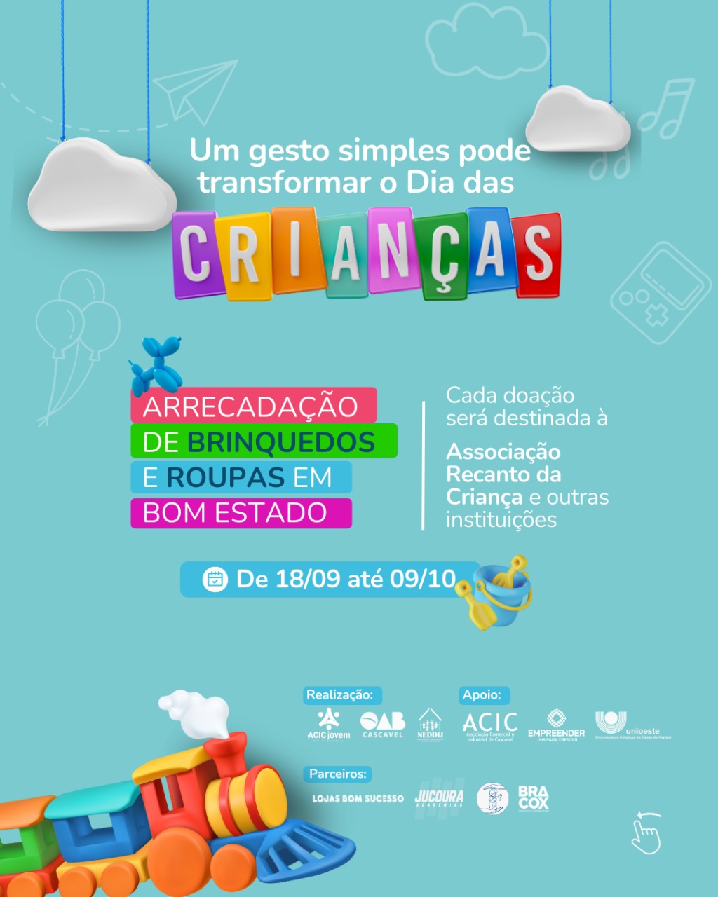 OAB Cascavel abraça campanha solidária para o Dia das Crianças
